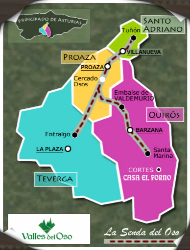 MAPA de la senda del Oso