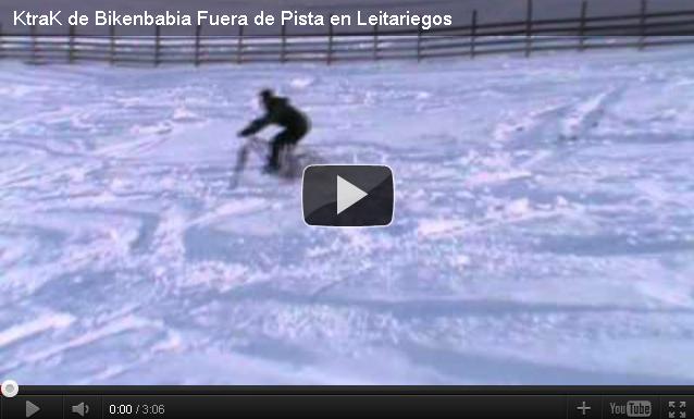 KtraK Leitariegos downhill descenso con nieve bici de montaña btt