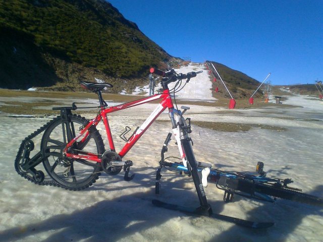 Bici de nieve en leitariegos villablino babia
