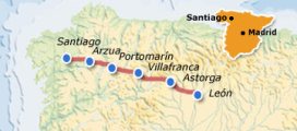 ESQUEMA RUTA COMPLETA DESDE LEON Mapa Camino de Santiago León